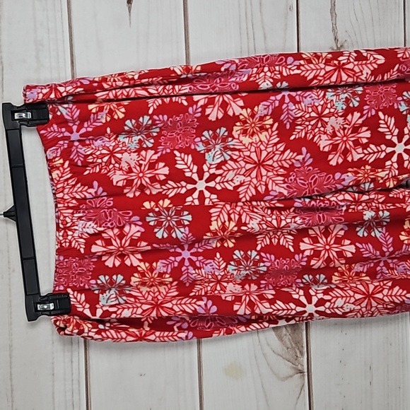 Pink K Snowflake Red Holiday Fleece PJ Pajama Set - Size Large - Picture 10 of 13